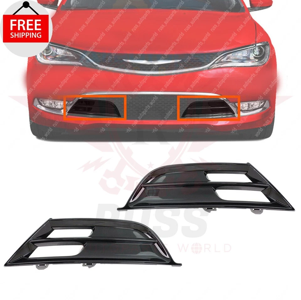 New Front Bumper Fog Lamp Cover Left & Right Side Fits 2015-2017 Chrysler 200 - Image 1 of 4