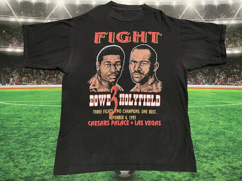 Camiseta de boxeo Riddick Bowe vs. Evander Holyfield III 1995 para hombre talla XL usada Foto 1 de 4