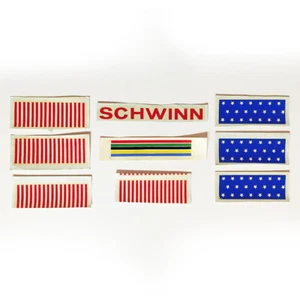 Vintage Schwinn - ROT-WEISS-BLAU - GRAFIK - Wassertransfer Aufkleber - sehr selten - Bild 1 von 1
