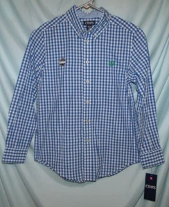 Camisa CHAPS Azul Cuadros Guinga Cuello LS Abotonada Talla M 10-12 Niños Nueva con Etiquetas - Imagen 1 de 11