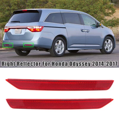 Par de reflectores de parachoques trasero rojo claro Fit para Honda Odyssey SE 2014-2017 Foto 1 de 4
