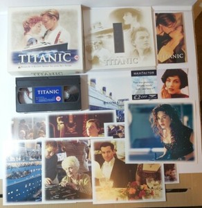 Titanic : VHS Box Set inc Collector Cards & 35mm Film Cell VERY GOOD CONDITION 