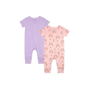Teach Leanbh Baby Boys Girls 2 Pack Bamboo Viscose Pajamas 2 Way Zipper Short... - Picture 1 of 8
