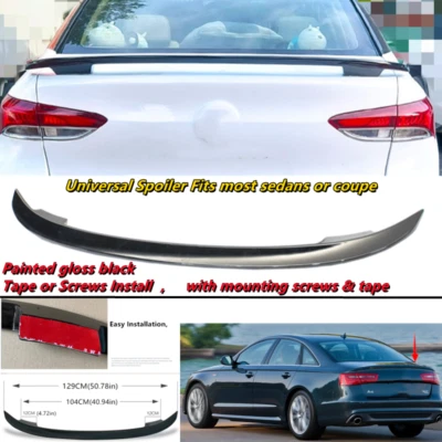 Fit For AUDI A6 S6 2012-2018 Black Rear Trunk Wing Racing Spoiler Lip Universal  - Image 1 of 4
