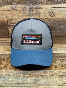 LL Bean Gray Blue Mesh Snapback Hat Cap