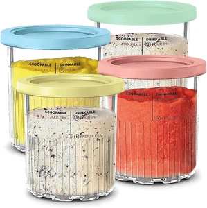 NC500 for Ninja Creami Deluxe 11-In-1 XL Family Size Pints and Lids - 4 Pack, 24 - Picture 1 of 7