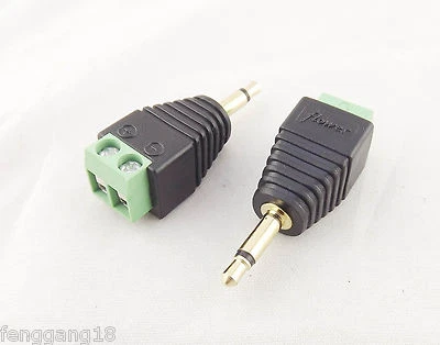 10x Adapter Converter 3.5mm 1/8" Mono Male Plug To AV Screw Video Balun Terminal - Image 1 of 4