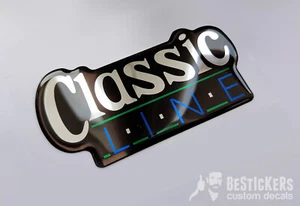 1 Adesivo CLASSIC LINE oldschool vag oldies badge logo golf 1 mk1 cabrio - Picture 1 of 1
