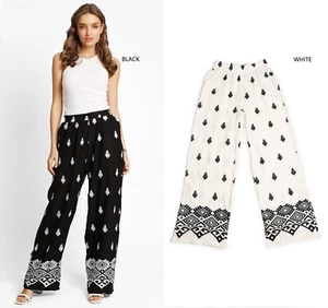 ComfyLuxe Hose gemischt Muster bestickt weites Bein - Bild 1 von 12