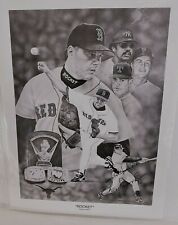 Roger Clemens, Boston Red Sox, SIGNED B&W Vernon Wells "Rocket" artwork #d30771