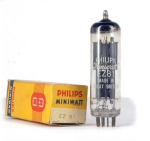 EZ81/6CA4 PHILIPS NOS BRITISH Tube Röhre Lampe Valve Valvola Valvula 진공관 真空管 - Picture 1 of 1