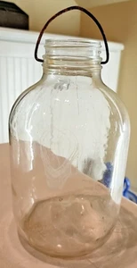 Vintage One Gallon Anchor Hocking Glass Jar With Wire Handle Marked 6576 - Picture 1 of 9