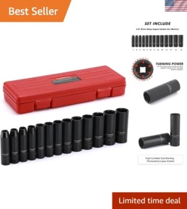 Metric 13-Piece Chrome Vanadium Impact Socket Set with Laser-Etched Markings - Picture 1 of 9