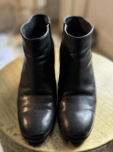 Rachel Comey Size 9 Booties Mars Ankle Boots Leather Black Slip-on Stacked Heel - Picture 1 of 6