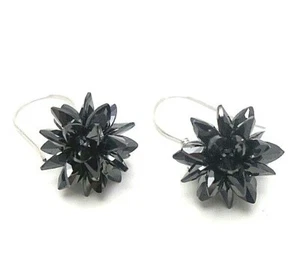 175. tolle schwarze Kristall Ohrhänger Ohrringe 925 Sterling Silber - Bild 1 von 3