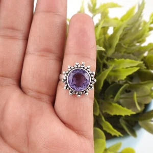 Iolite Gemstone 925 Sterling Silver Handcrafted Jewelry Ring Gift For Girlfriend - Picture 1 of 8