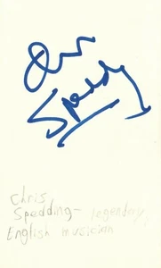 Chris Spedding Legendary English Musician Music Autographed Signed Index Card - Picture 1 of 1