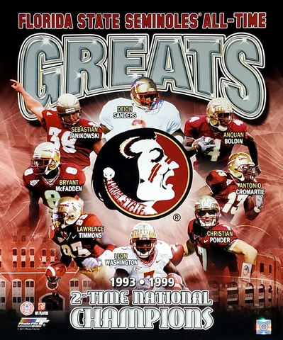 Florida Seminoles Football ALL-TIME GREATS Premium 20x24 POSTER Print -8 Legends Cover