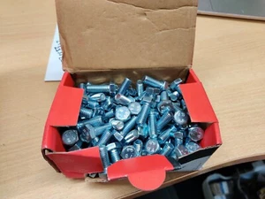 100x M8 x 20mm HEX BOLTS FULLY THREADED HIGH TENSILE SET hilti BRIGHT ZINC 8.8 - Picture 1 of 4