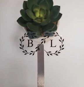 Custom Monogram Sticker | Contour Cut, Clear Transparent Vinyl - Picture 1 of 5