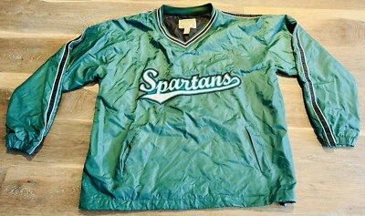 Michigan State Spartans Windbreaker Jacket Men's XL Green Pullover MSU - Image 1 of 4
