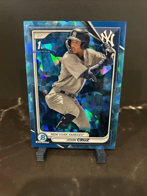 2024 Bowman Chrome Prospects - John Cruz Blue Sapphire- New York Yankees #BCP-77 - Image 1 of 2