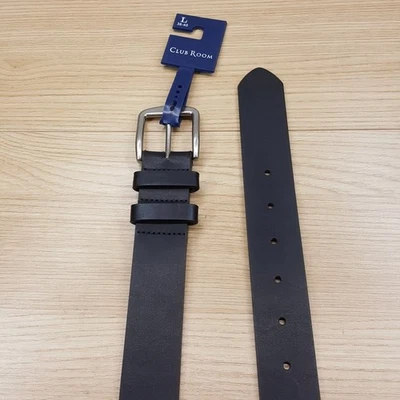 Пояс CLUB ROOM мужской размер большой 38 40 черный искусственной кожи серебряная пряжка - Изображение 1 из 4