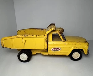 Vintage Tonka Truck All Yellow Jeep Dump Truck 1960s Rare 9.5" - Picture 1 of 22