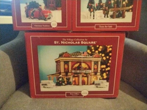 3 SET - The Village Collection by St Nicholas Square Post Office Illuminated - Picture 1 of 7