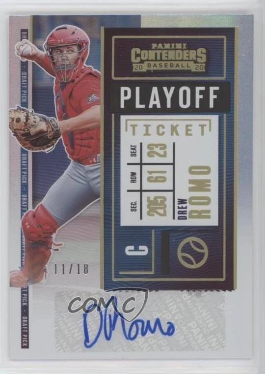2020 Panini Contenders Draft Pick 2 Playoff Ticket /18 Drew Romo #DPT2-DR Auto - Image 1 of 2