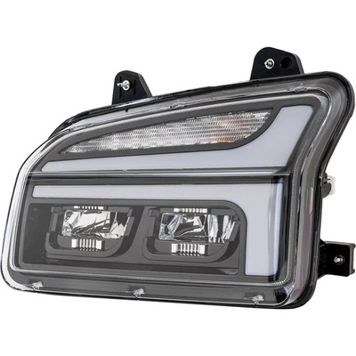 Faro LED lateral del conductor para Kenworth T880 2014-2022 carcasa negra Foto 1 de 4