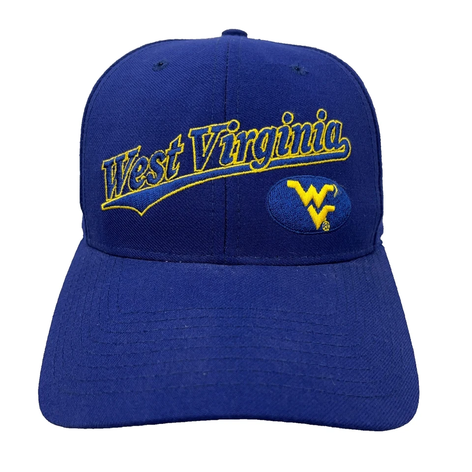Vintage West Virginia Mountaineers Hat Cap Snapback WVU Script Wool Blend Mens - Image 1 of 4