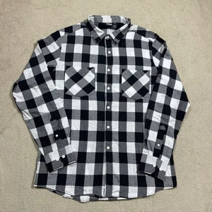 Urban Classics Shirt Mens Large Plaid Button-Up Long Sleeve Flannel Collared Top - Picture 1 of 13