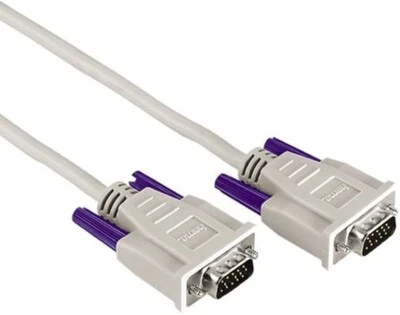 Hama VGA-Monitorkabel (15-polig, 2 Sub-D-15HD-Stecker), Grau, 5m, 75042092 - Bild 1 von 4