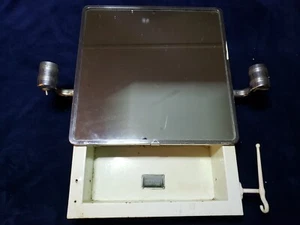 VINTAGE MEDICINE CABINET 2 LIGHT CAVALIER MIAMI CABINET DIVISION CHROME TRIM 50s - Picture 1 of 9