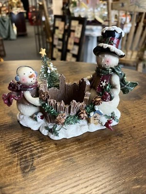 Yankee Candle Crazy Mountain Exclusive Design Snowman Tea Light Holder Flaw - Image 1 of 4