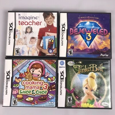 LOTE DE JOGOS Nintendo DS para meninas - Cooking Mama 3 Shop & Chop/Bejeweled 3/Teacher - Imagem 1 de 4