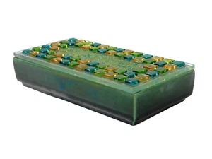 1960s Fused Art Glass Lidded Box California Design Exhibit from Eames Raymor era - Picture 1 of 7