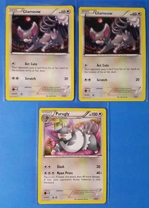 4x Glameow (1/30 or 27/30), 4x Purugly (19/30 or 24/30) Suicune Trainer Kit NM - Picture 1 of 4