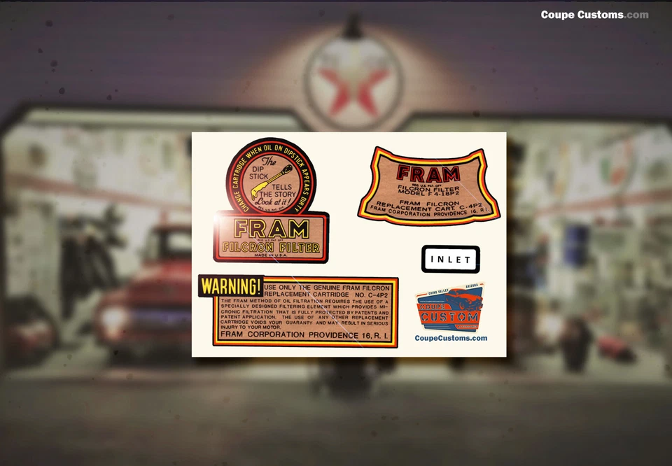 Calcomanía adhesiva filtro aceite marco Hot Rod cabeza plana V8 bote GM Chevrolet Ford Foto 1 de 1