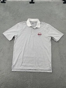 St Louis Cardinals Polo Shirt Adult Small White Gray Striped Collared MLB Men - Picture 1 of 7