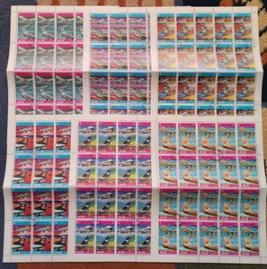 UMM AL QIWAIN 1971, CIVIL AVIATION, AIRPLANES, 6 COMPLETE SHEETS OF 20, CTO - Picture 1 of 1