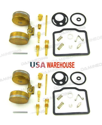 2 X KIT DE RECONSTRUCCIÓN DE REPARACIÓN DE CARBURADOR Y FLOTADOR 74 CB200 1975-76 CB200T EE. UU. Foto 1 de 4