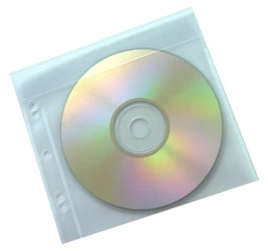 100 CD Hüllen, Hülle abheftbar mit Lasche für 1CD / DVD, PP, 160my transparent - Photo 1/1