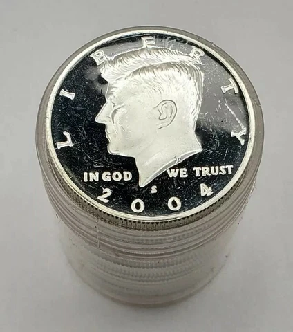 Silver Proof Half Dollar JFK Roll (20ct) Mix Date Coins in Tube Cover