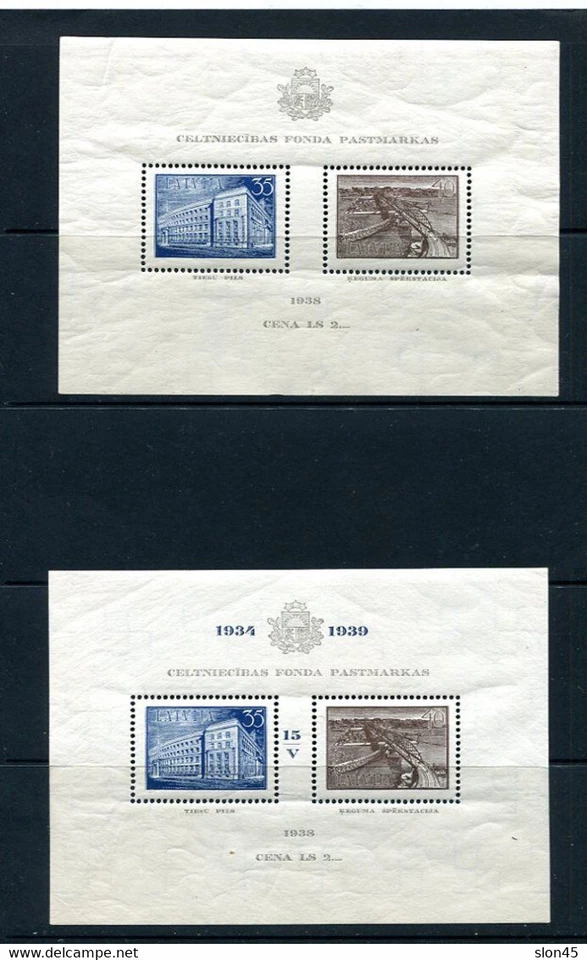 Letonia 1938/38 semi postal 2 hojas con sobreimpresión WO MNH Sv B96-7 13905 Foto 1 de 2