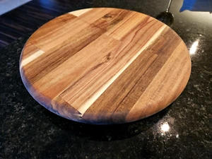 Round Acacia Wood Pedestal Riser Stand for Plants, Food and Decorative Displays. - Picture 1 of 7