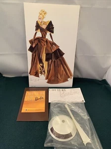 1996 Couture Series Portrait in Taffeta Barbie #15528 COA, Stand & poster ONLY - Picture 1 of 12