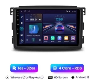 RADIO 2 DIN 9" PARA SMART 451 BLUETOOTH NAVEGADOR USB ANDROID WIFI CARPLAY 1/32 - Imagen 1 de 6