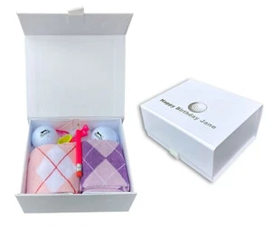 Personalizado Damas Golf Caja Regalo Calcetines, Bolas Mujer Estampado Personalizado Navidad Set - Imagen 1 de 7